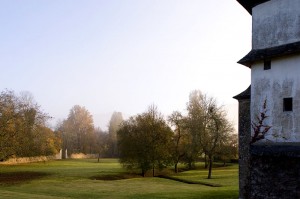 view of the fish pond.