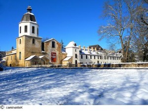 vue hivernale de l'abbaye de l'escaladieu